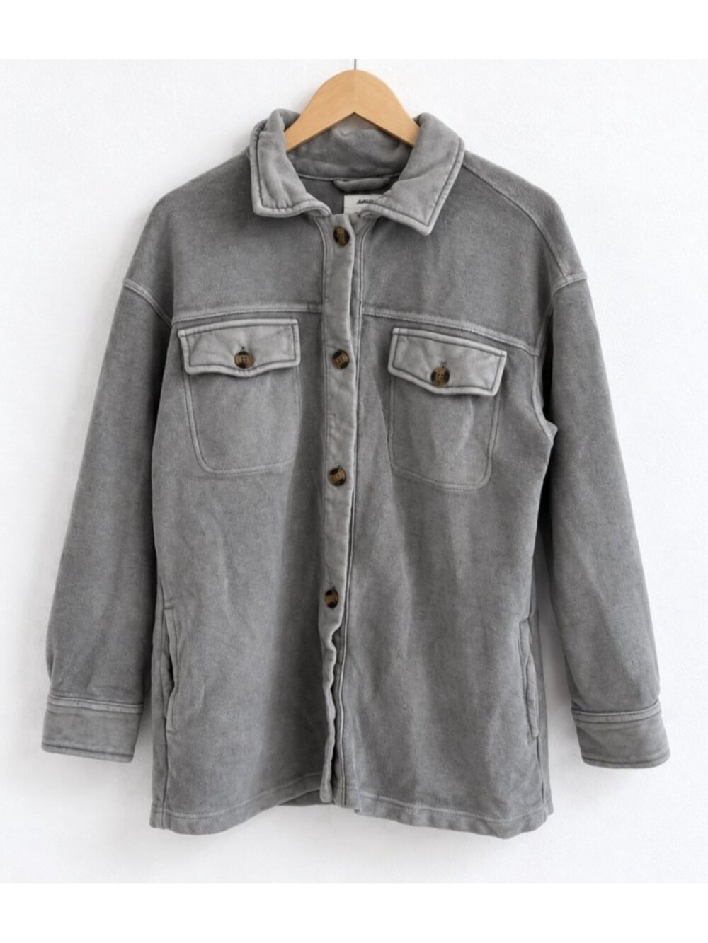 Aerie Luxe Trucker Jacket/Shacket 100% Cotton Casual Gorpcore Grey Women’s S